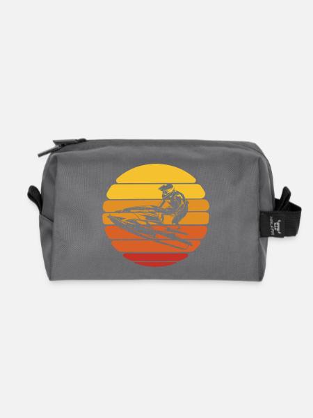 Jet Ski Sunset Wassersport Design - Recycelte Kulturtasche - Anthrazit