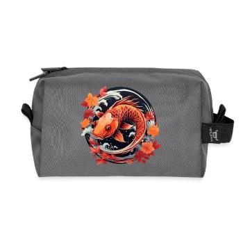 Poisson koï d’automne au coucher du soleil - Trousse de toilette en tissu recyclé - anthracite - Devant
