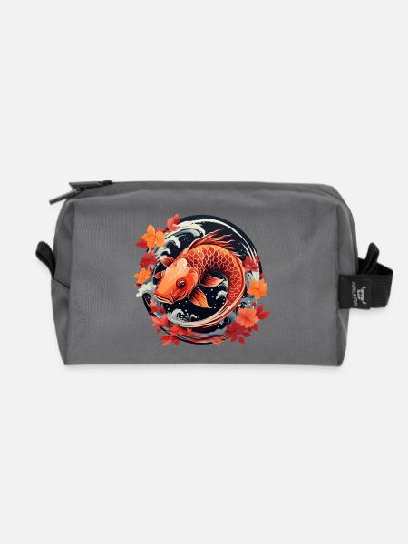 Herbstlicher Koi-Fisch bei Sonnenuntergang - Recycelte Kulturtasche - Anthrazit