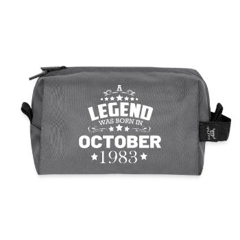 A legend was born in October 1983 - Recycled Toiletry Zip Bag - anthracite - Front