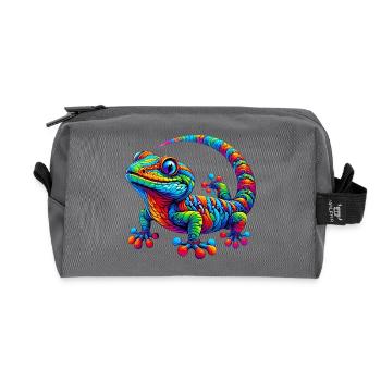 Gecko - Recycled Toiletry Zip Bag - anthracite - Front