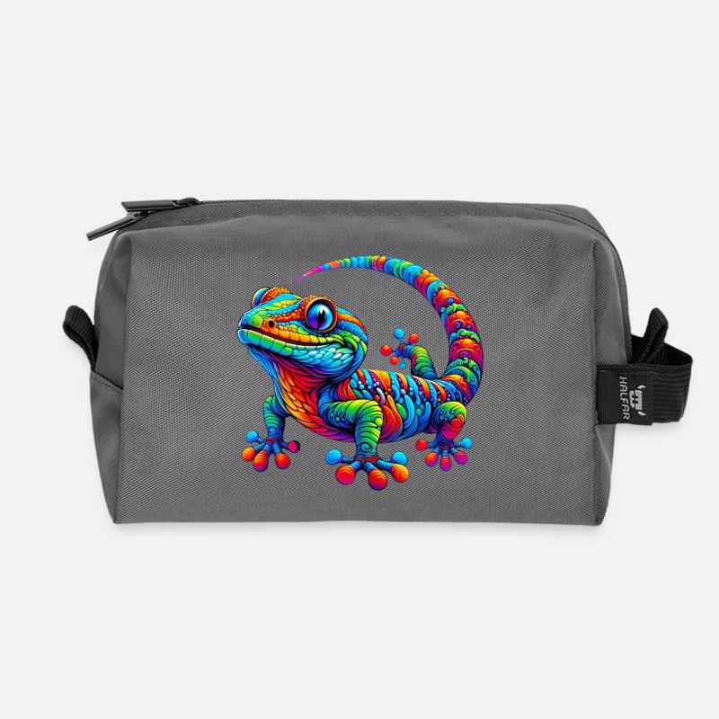 Gecko - Recycelte Kulturtasche - Anthrazit