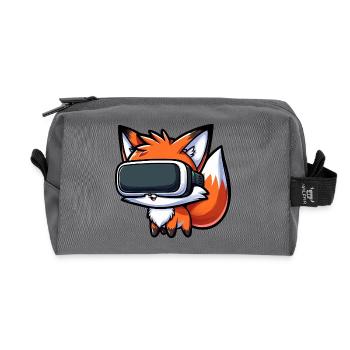 Süßer Fuchs VR Gamer Virtual Reality Cartoon - Recycelte Kulturtasche - Anthrazit - Vorne