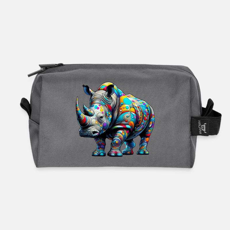 Nashorn - Recycelte Kulturtasche - Anthrazit