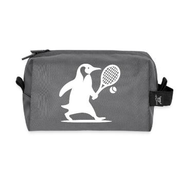 Pingouin Tennis Joueur De Tennis Silhouette minimaliste - Trousse de toilette en tissu recyclé - anthracite - Devant