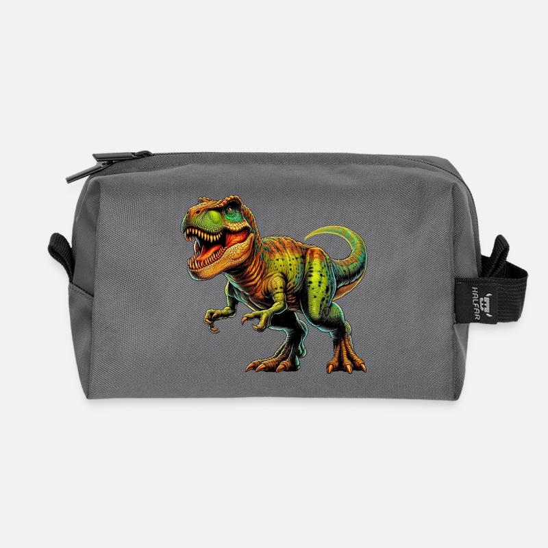 Dinosaurier - Recycelte Kulturtasche - Anthrazit