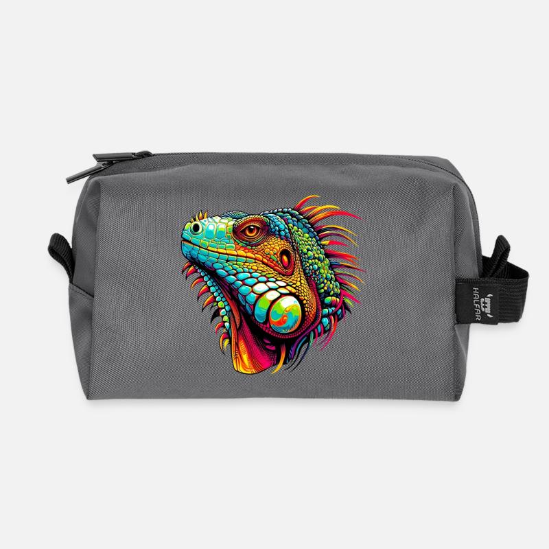 Leguan - Recycelte Kulturtasche - Anthrazit