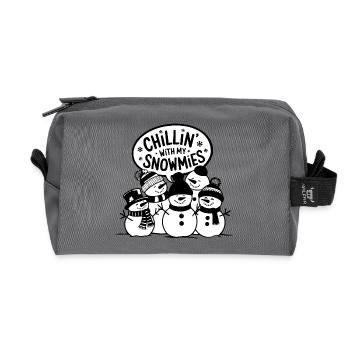 Chillin’ with My Snowmies Funny snowmen. - Recycled Toiletry Zip Bag - anthracite - Front