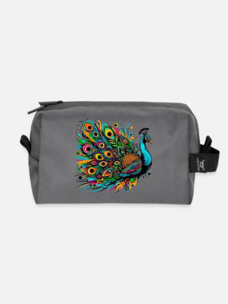 Pfau - Recycelte Kulturtasche - Anthrazit