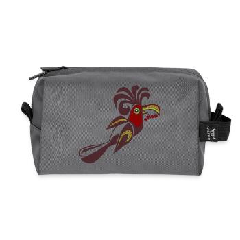 Bird of Paradise Salsa Bird Calypso Retro Dancing - Recycled Toiletry Zip Bag - anthracite - Front