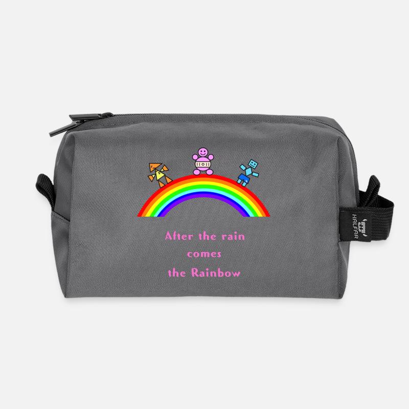 After the Rain Rainbow Arc - Recycled Toiletry Zip Bag - anthracite