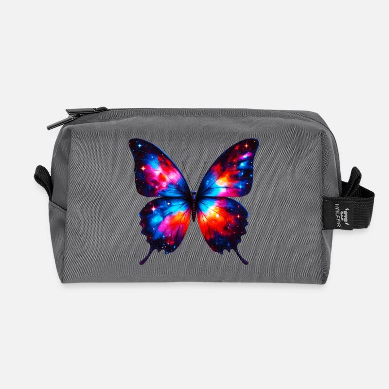 Schmetterling - Recycelte Kulturtasche - Anthrazit
