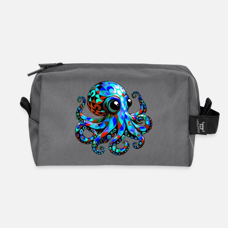 Krake - Recycelte Kulturtasche - Anthrazit
