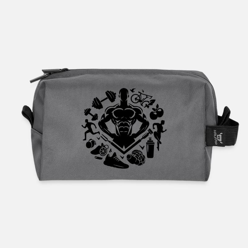 Bodybuilder - Recycelte Kulturtasche - Anthrazit