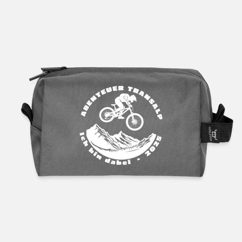 Abenteuer Transalp - Ich bin dabei - 2025 Fahrrad - Recycelte Kulturtasche - Anthrazit