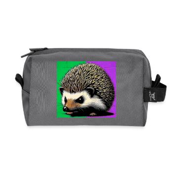 Igel - Recycelte Kulturtasche - Anthrazit - Vorne