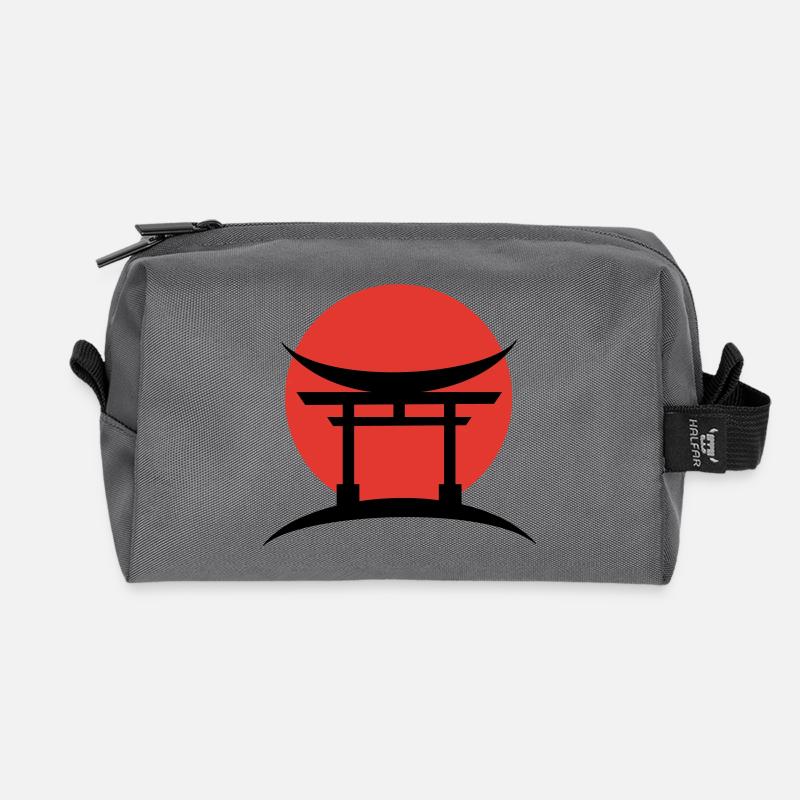 Abstrakter Farbverlauf Japanisch Torii - Recycelte Kulturtasche - Anthrazit