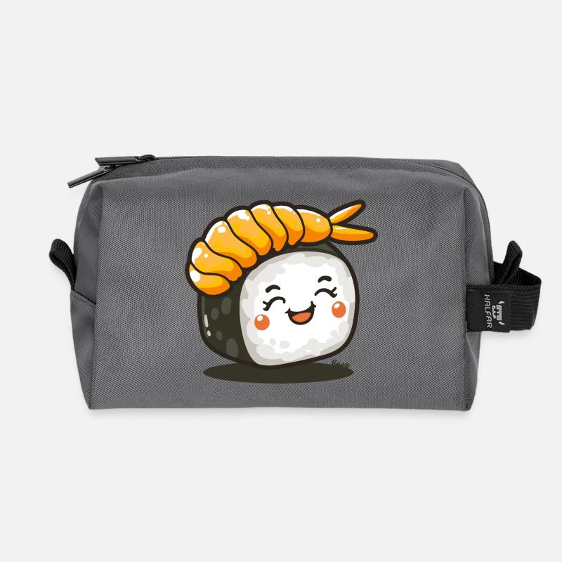 Sushi-Rolle mit Garnele - Recycelte Kulturtasche - Anthrazit