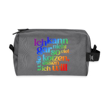 FUNNY VOMITING QUOTE REVERSED - LGBTQ - Recycled Toiletry Zip Bag - anthracite - Front