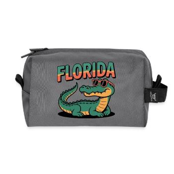 Florida Alligator - Recycled Toiletry Zip Bag - anthracite - Front