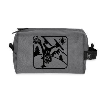 Piste d’équilibre sur les mains de ski drôle - Trousse de toilette en tissu recyclé - anthracite - Devant