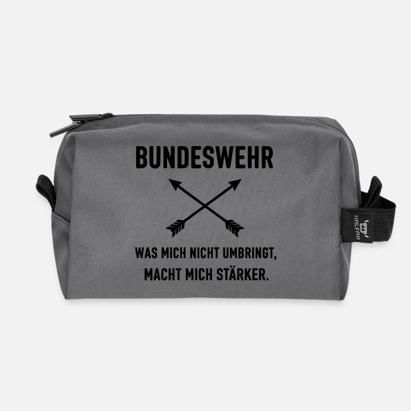 What doesn't kill me makes me stronger - Recycled Toiletry Zip Bag - anthracite