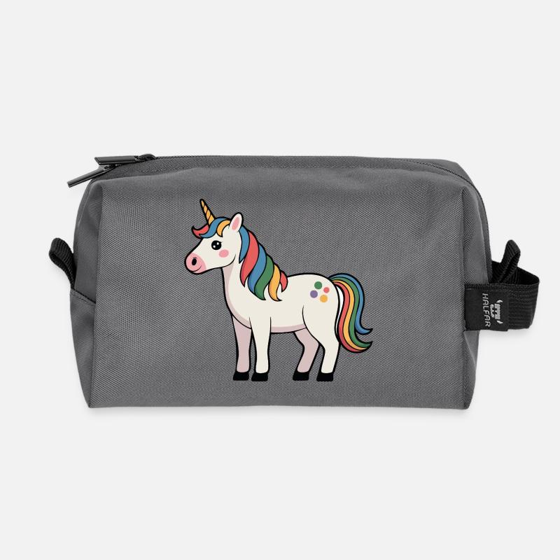 Einhorn - Recycelte Kulturtasche - Anthrazit