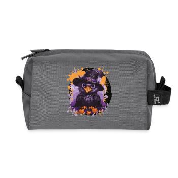 HexenEulen mit Kürbissen - Recycelte Kulturtasche - Anthrazit - Vorne