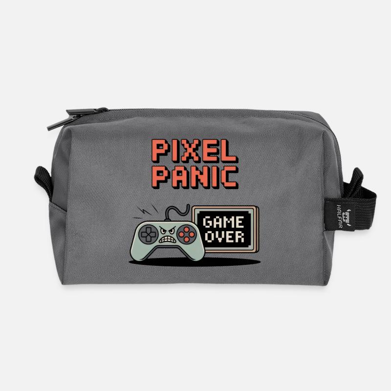 Pixel Panic – Game Over Rage Modus - Recycelte Kulturtasche - Anthrazit