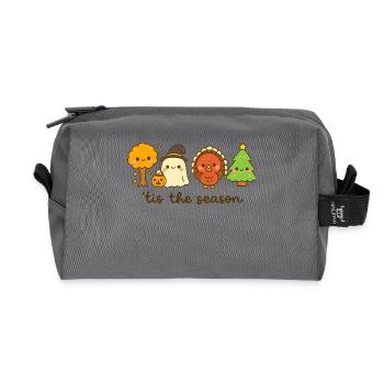 Cozy Season Friends, Noël Kawaii - Trousse de toilette en tissu recyclé - anthracite - Devant