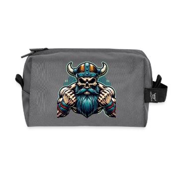 Viking Skull - Recycled Toiletry Zip Bag - anthracite - Front