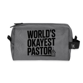World’s Okayest Pastor - Recycled Toiletry Zip Bag - anthracite - Front