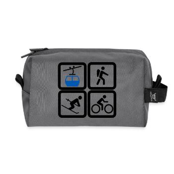Outdoor activities - Recycled Toiletry Zip Bag - anthracite - Front