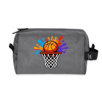 Basketball-Splash-Hoop-Burst - Recycelte Kulturtasche - Anthrazit - Vorne