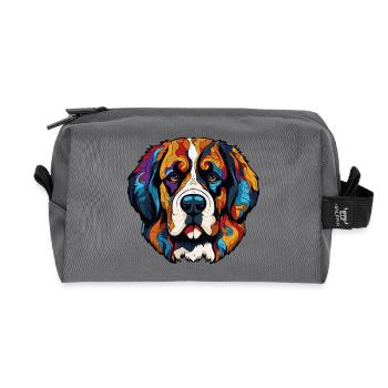 Bande dessinée de chien - Trousse de toilette en tissu recyclé - anthracite - Devant