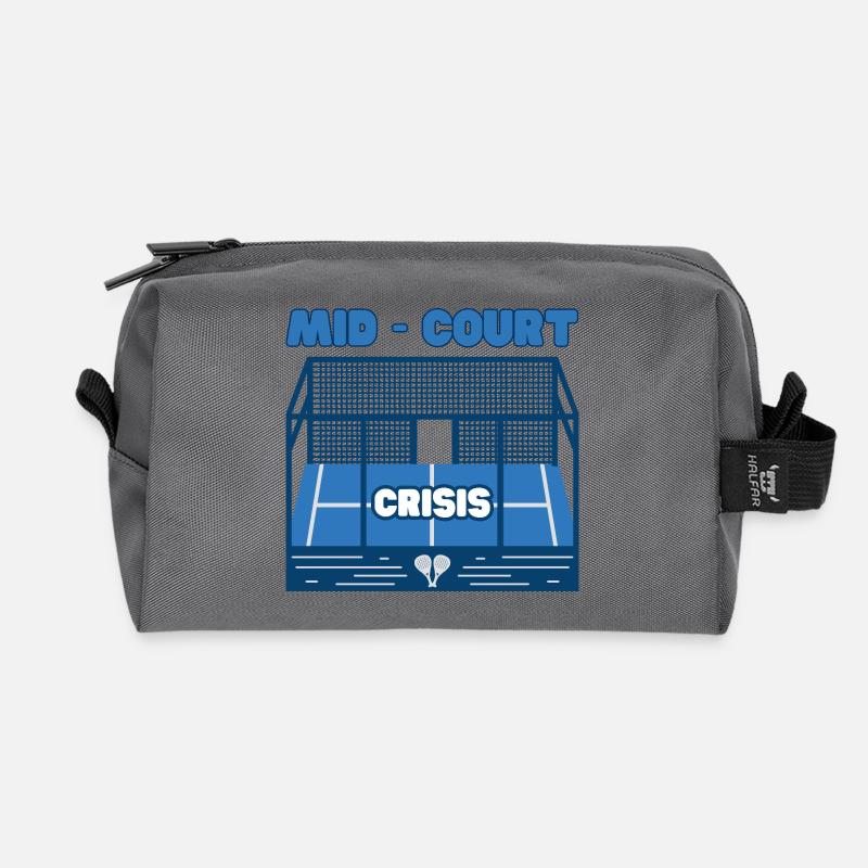 Padel-Mittelfeldkrise – Lustiges Padel-Geschenk - Recycelte Kulturtasche - Anthrazit