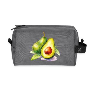 Avocado Aquarell Frische - Recycelte Kulturtasche - Anthrazit - Vorne