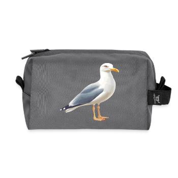 Küstenwolken Möwe - Recycelte Kulturtasche - Anthrazit - Vorne