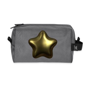 Ballon étoile métallique dorée - Trousse de toilette en tissu recyclé - anthracite - Devant