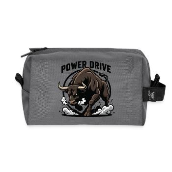 Power Drive Bull Charge Power - Recycled Toiletry Zip Bag - anthracite - Front