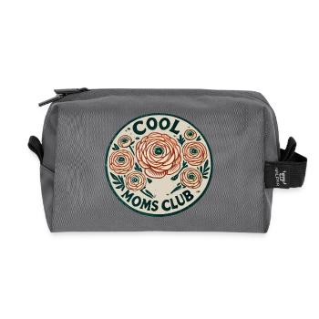 Cool Moms Club Blumenabzeichen - Recycelte Kulturtasche - Anthrazit - Vorne
