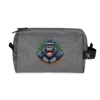 Conception de graffiti de Gorille Rieur - Trousse de toilette en tissu recyclé - anthracite - Devant