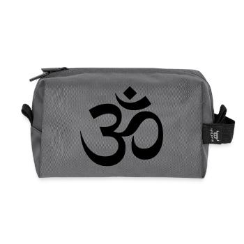 Om Symbol Mantra Silhouette - Recycelte Kulturtasche - Anthrazit - Vorne