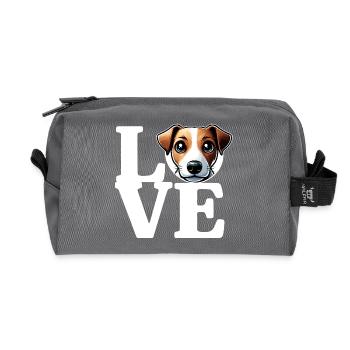 J’ADORE Jack Russel Chien Amoureux des Chiens Drôle - Trousse de toilette en tissu recyclé - anthracite - Devant