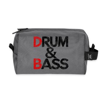 Drum & Bass / Rum & Ass Drummer Band Music - Recycled Toiletry Zip Bag - anthracite - Front