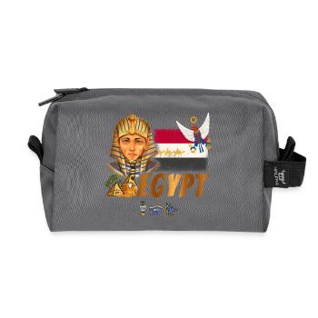 Ägypten Vintage Pharao mit Fahne und Pyramiden - Recycelte Kulturtasche - Anthrazit - Vorne