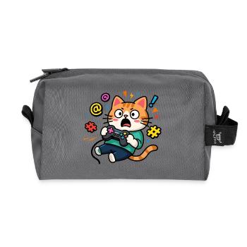 Gamer Cat Unleashed - Recycled Toiletry Zip Bag - anthracite - Front