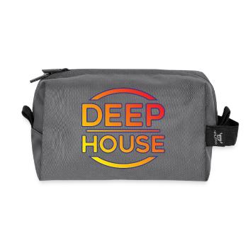 Deep House Neon Crest - Recycled Toiletry Zip Bag - anthracite - Front