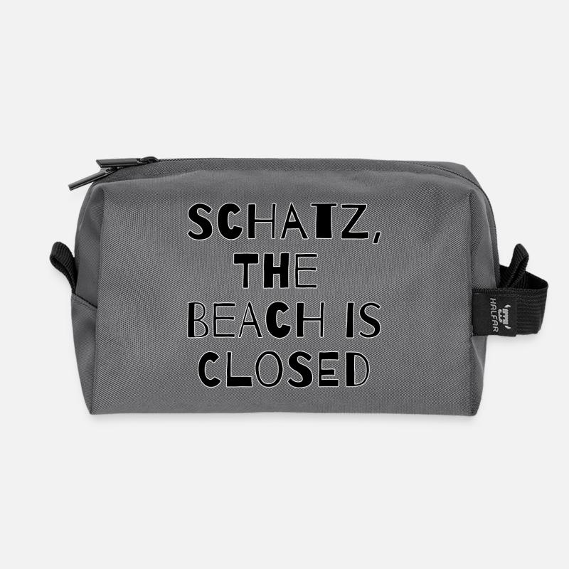 SCHATZ,THE BEACH IS CLOSED  - Recycelte Kulturtasche - Anthrazit