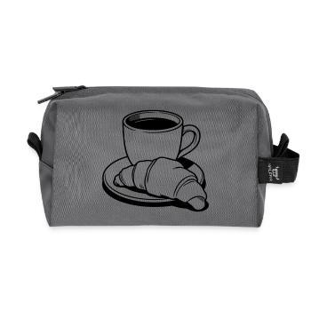 coffee croissant - Recycled Toiletry Zip Bag - anthracite - Front